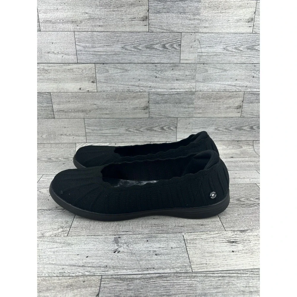 Skechers On-The-Go Ballet Flats Black Air Cooled Goga Mat Comfort‎ Shoes Sz 7.5